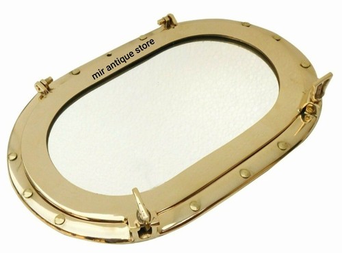 Brass oval porthole - brass,