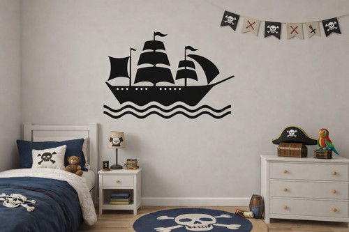 Pirate ship wall art decal - art,