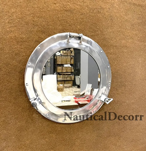 Aluminium porthole mirror - 12",