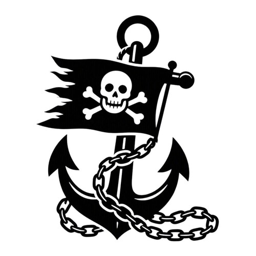 Pirate anchor decal jolly - pirate,