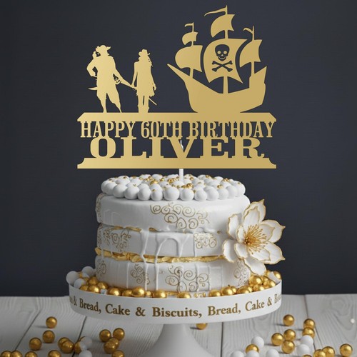 Personalised pirate ship cake - personalised,